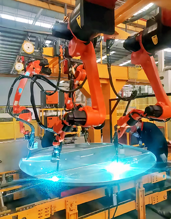機器人焊接工作站——封頭加強筋焊接機器人