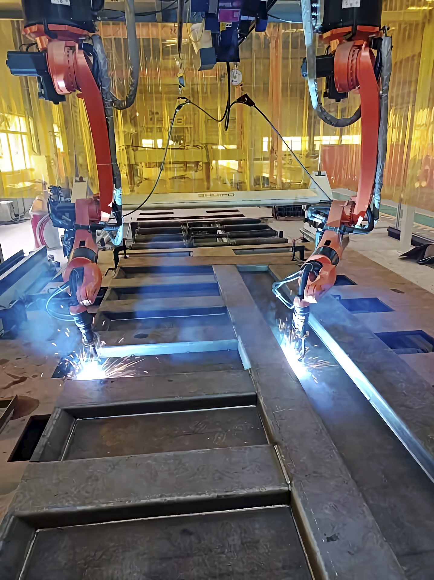 機器人焊接工作站——自卸車自動焊接機器人